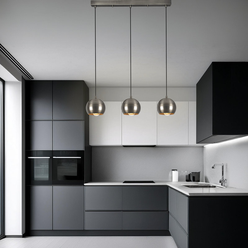 Luminaire suspendu en métal à hauteur réglable pour îlot de cuisine, Platine