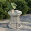 Round Steel Outdoor Side Table - 40 cm W 40 cm D
