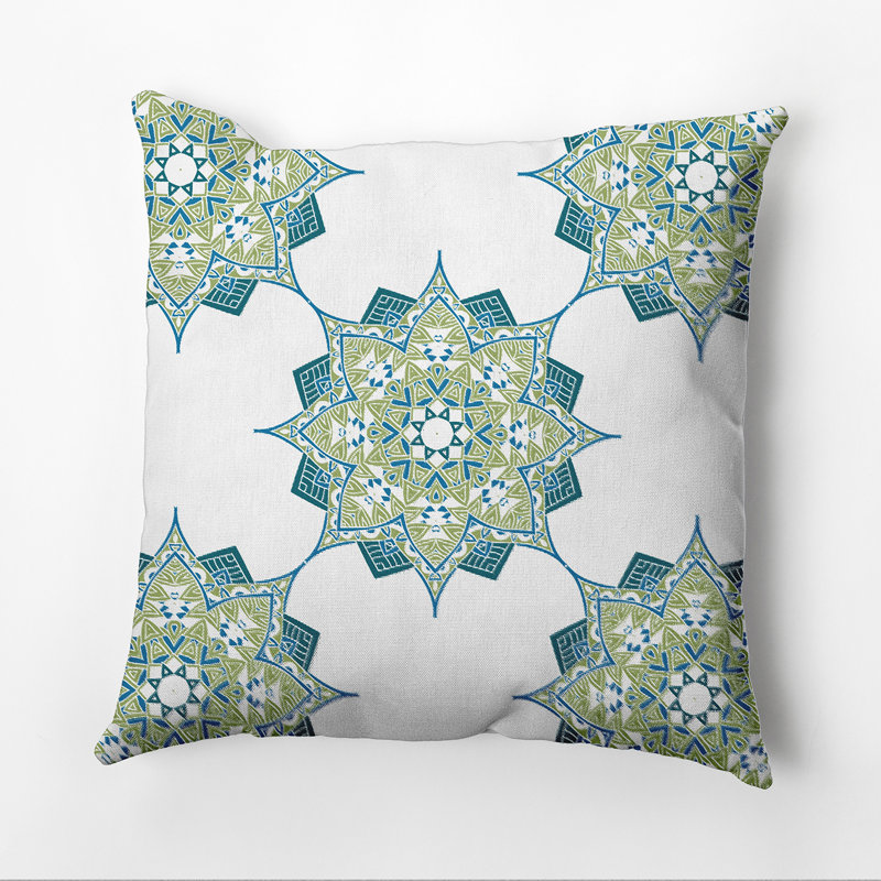 Housse et insert de coussin carré Happy Hippy, Vert / Sarcelle, H 16 po x l 16 po