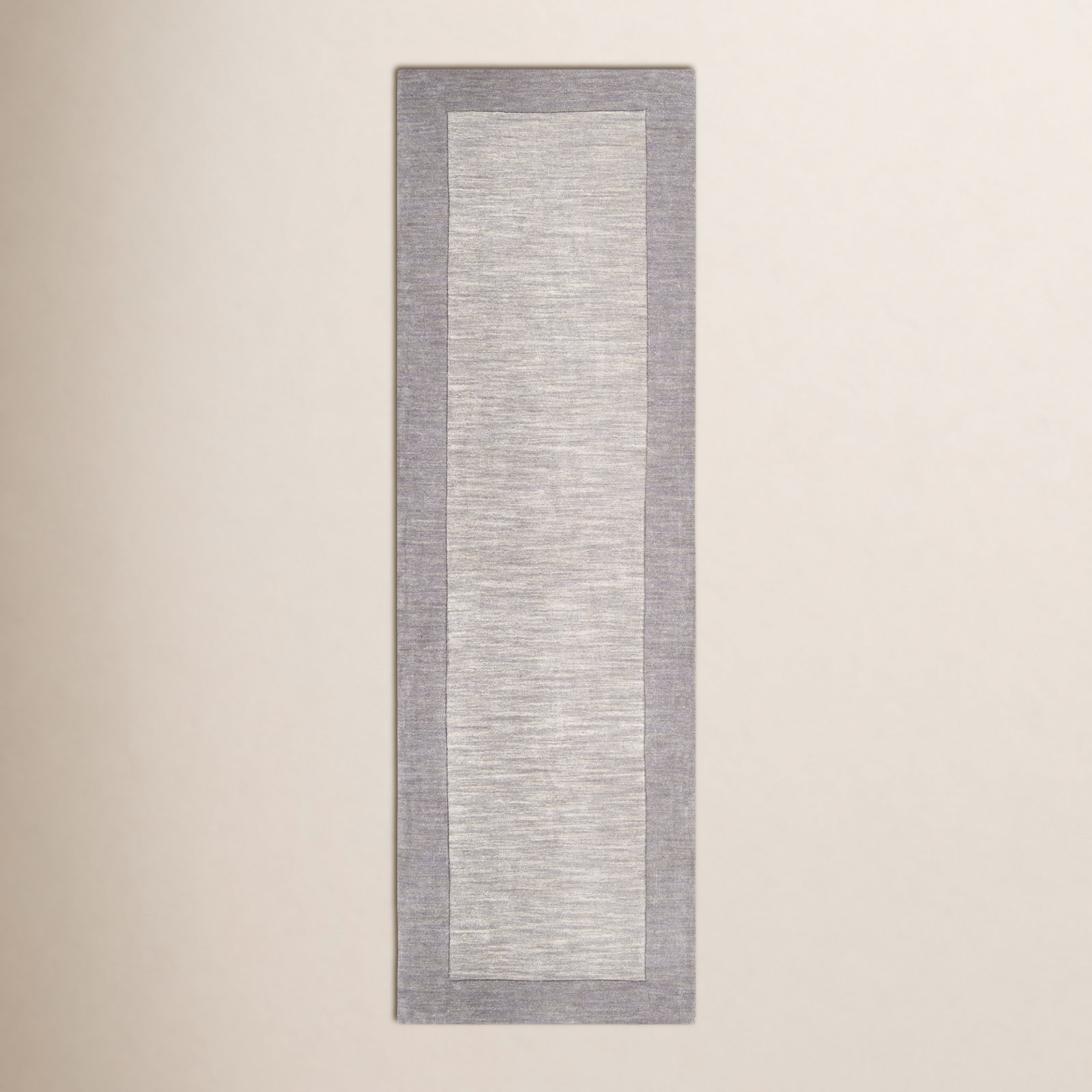 Dolma Charcoal Gray Hand-Woven Wool Rug, Runner 2'6" x 8'