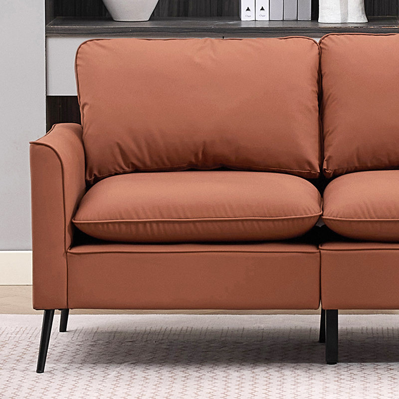 Causeuse en cuir TS Cat, Orange