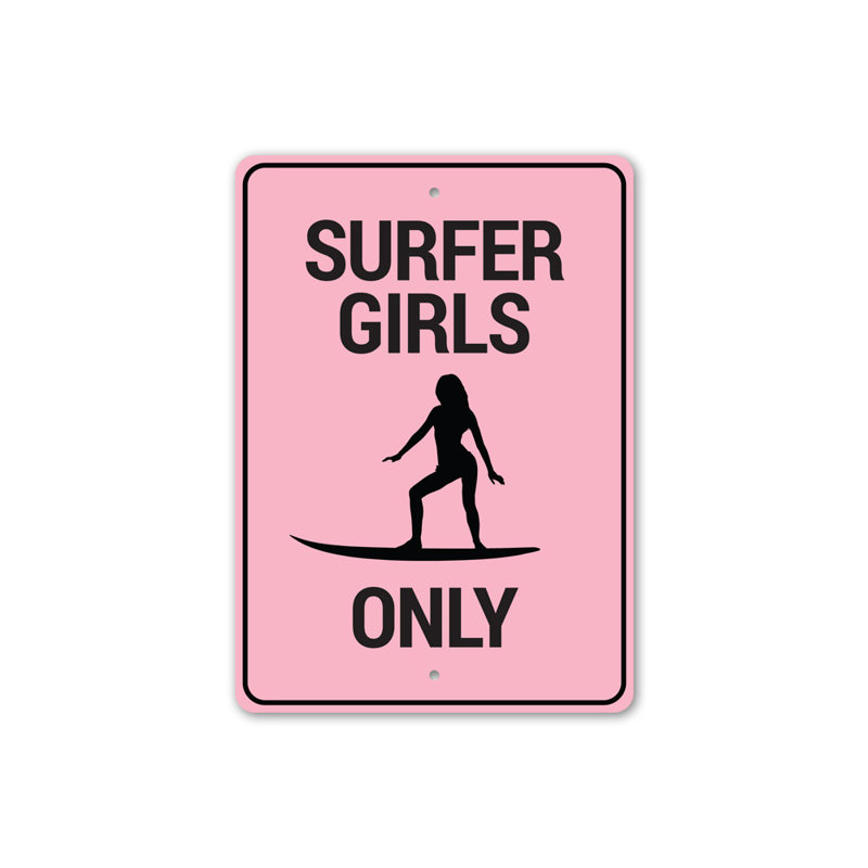 Surfer Girl Power Sign, 14" H x 10" W x 0.04" D