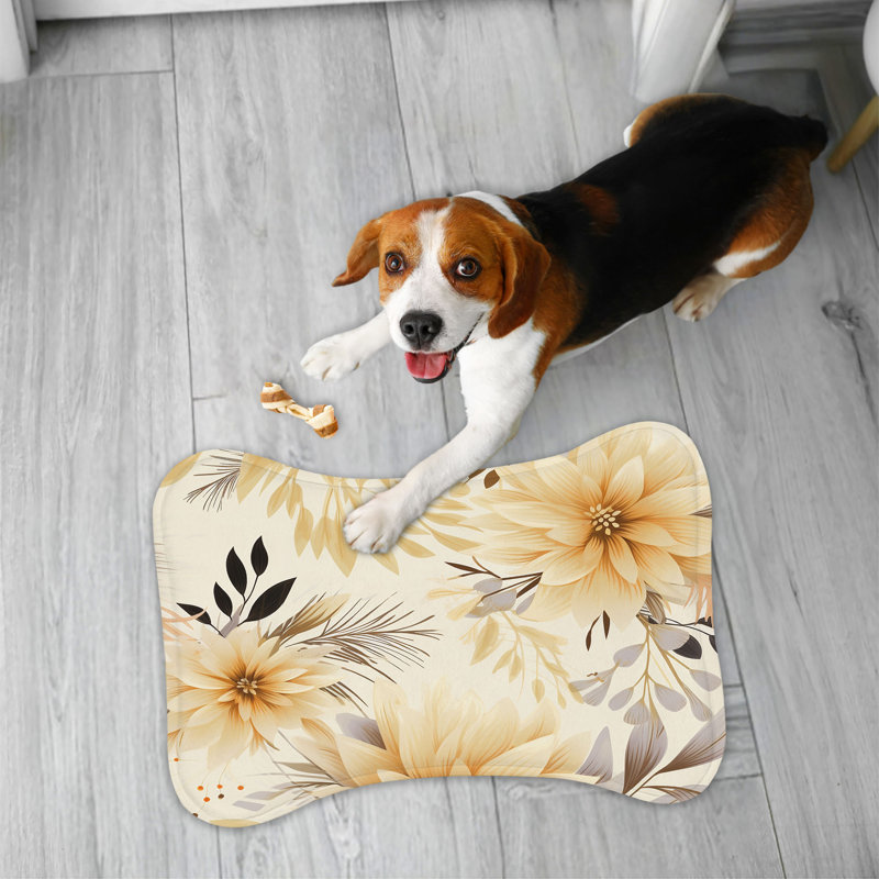 Warm Neutrals - 1 Piece Bone Shape Feeding Mat