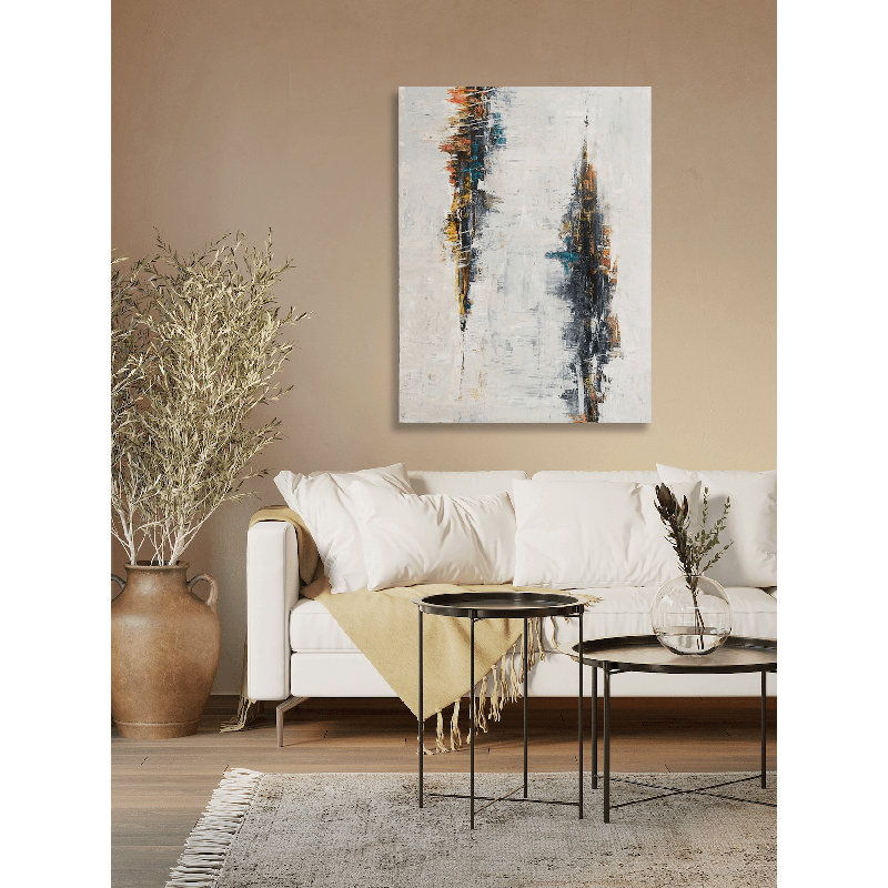 Distorsion sur toile, art embelli à la main, H 48 po x l 36 po x P 1,5 po