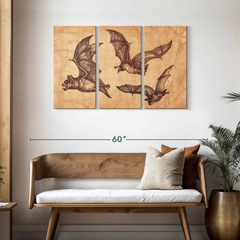 Brampt Bats, 28" H x 45" W
