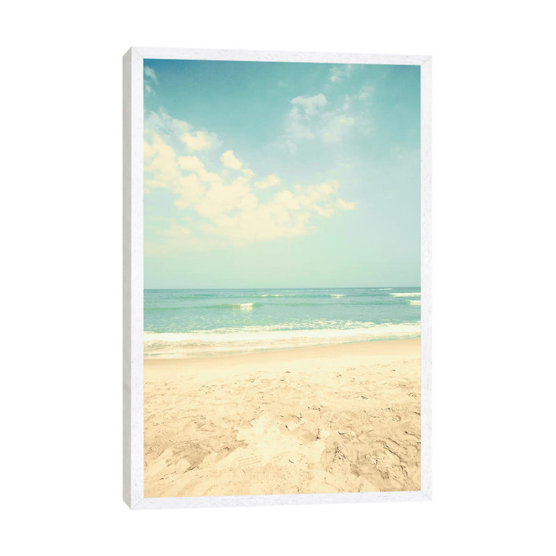 Beach Love 1 Piece Wall Art on Canvas, 101.6 cm H x 66.04 cm W, White Framed