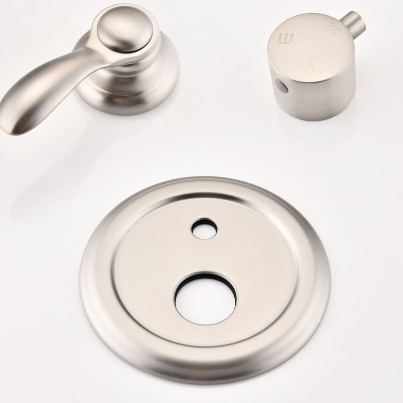 Bathroom Shower System In Brushed Nickel With 4 Body Sprays And Adjustable Flow 4-Spray Patterns Included Arm, Brushed Nickel