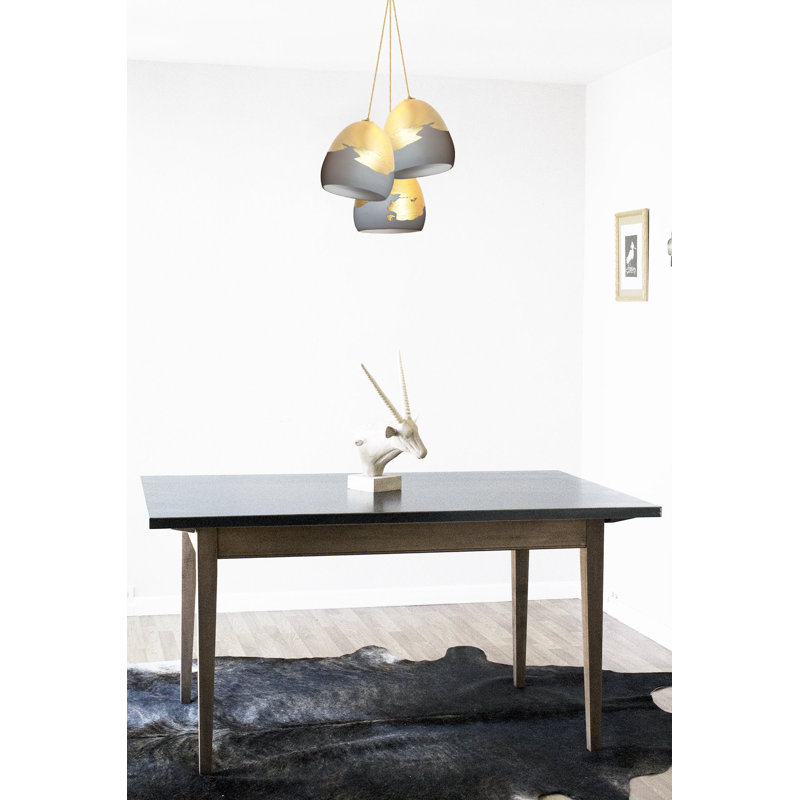 Ombre 3 - Light Silver Pendant, 60" H x 18" W x 18" D