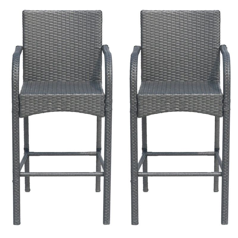 Tabouret de bar de patio 30" Rosetta, Gris