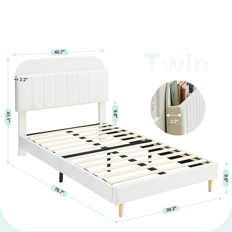 Twin Bed Frames, Upholstered Platform Bed Frame, Begie