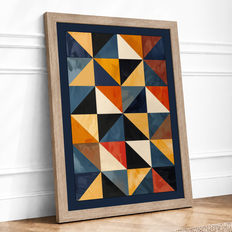 Pinwheel Pattern Geometric - Framed Print, Oak, A4 - 29.7 x 21.0 cm
