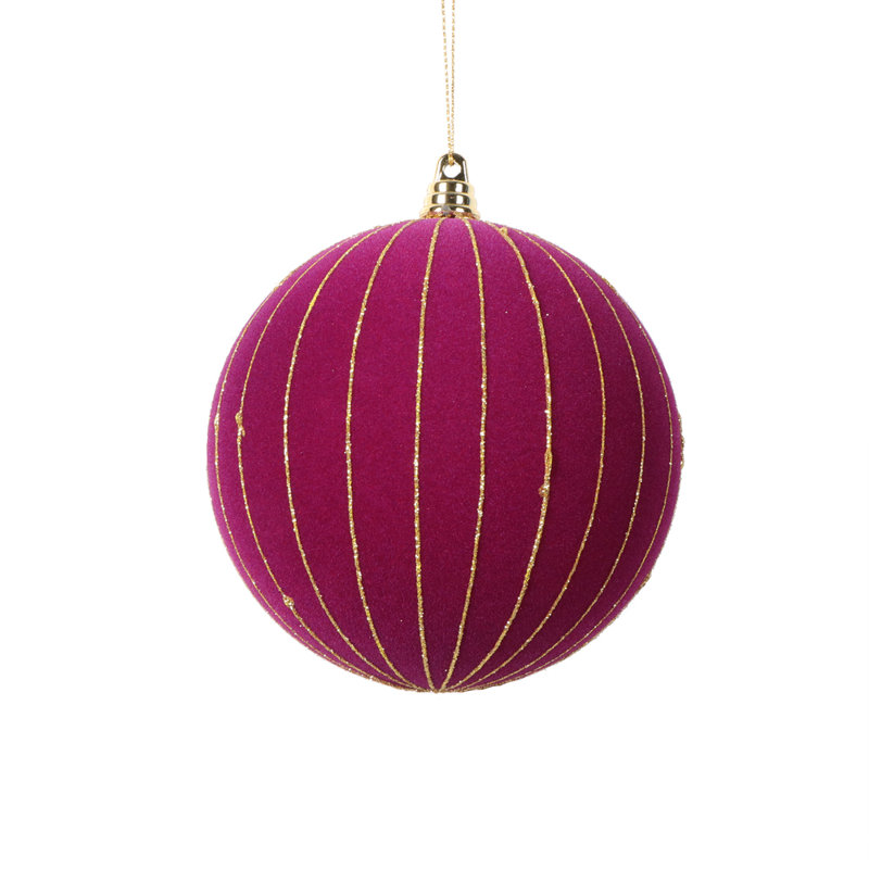 Ensemble d'ornement boule 3 pièces, H 4,7 po x l 4,7 po x P 4,7 po, Mauve