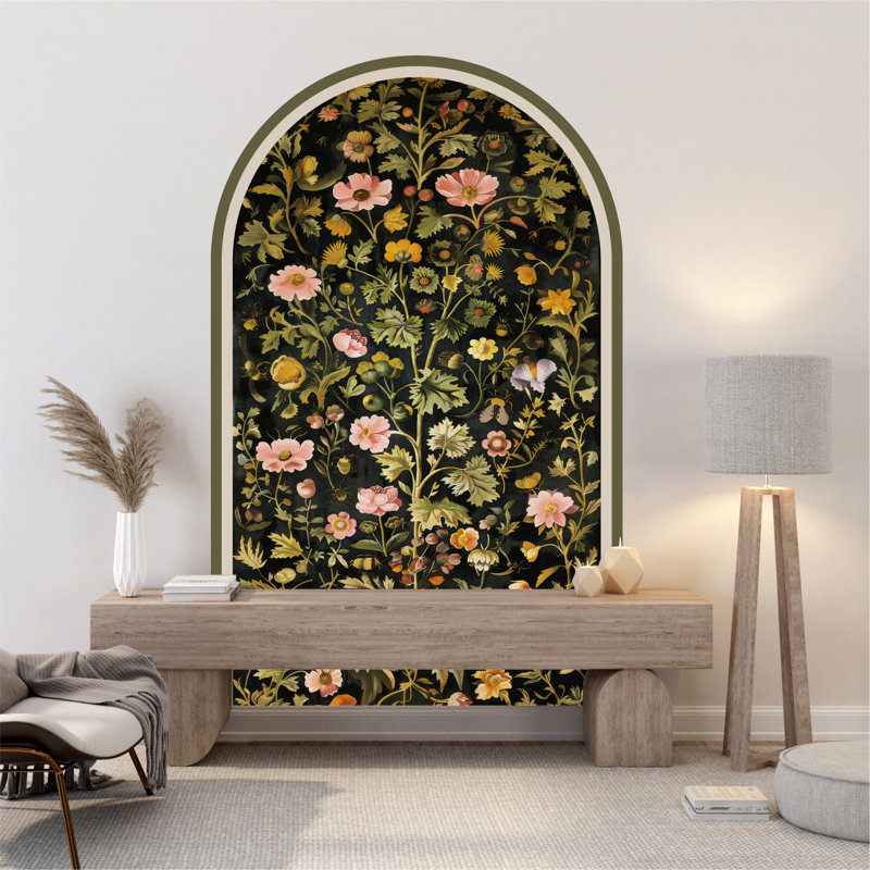 Papier peint botanique pelez et collez, art mural décoratif, art mural amovible tendance, H 48 po x l 28 po
