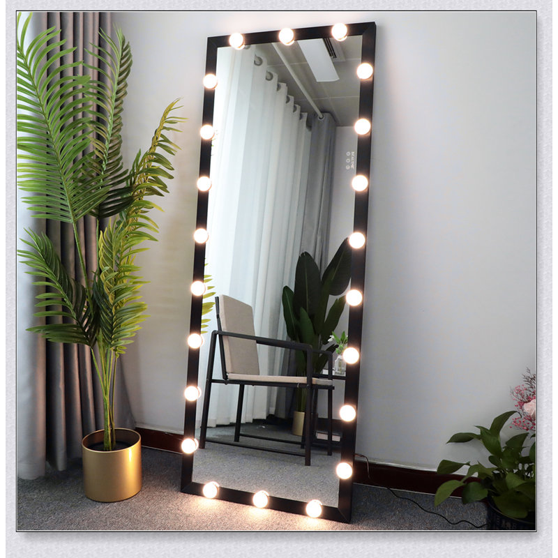 Hollywood Style Full Length Vanity Mirror With LED Lights For Bedroom And Hotel, Wall Mountable, Large Floor Dressing Mirror