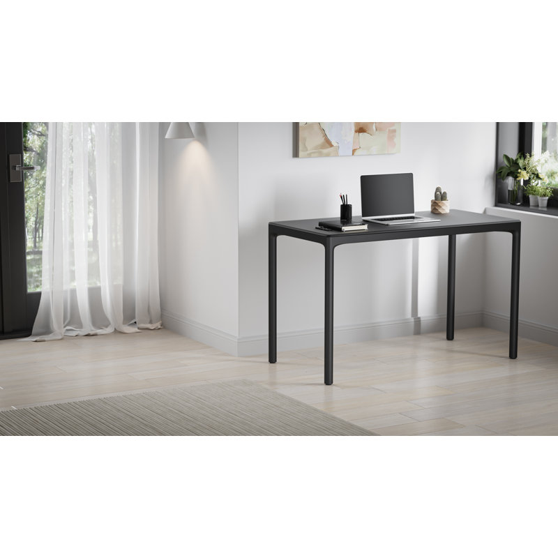 Luma Office - Stationary Desk - 48" x 24" - Black, Black, 29" H x 48" W x 24" D