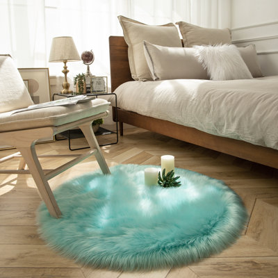 Tapis décoratif doux en fausse fourrure