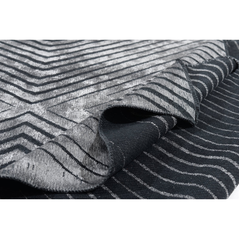 Rapture Chevron Area Rug in Black/Gray, Rectangle 7'10" x 9'10"