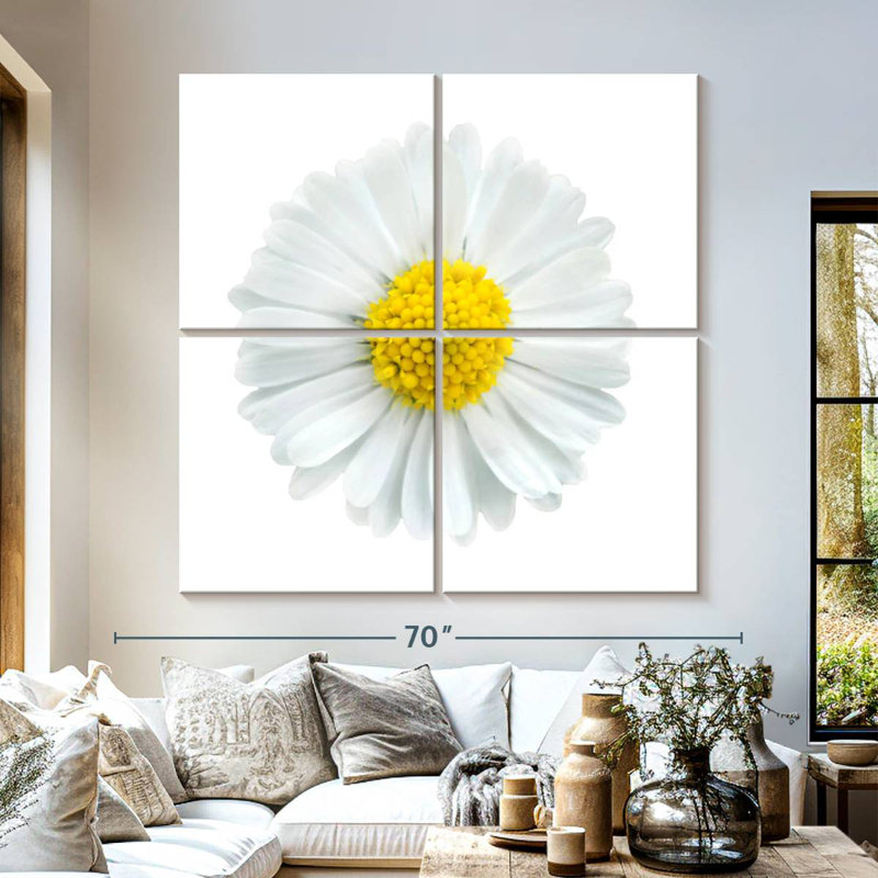 Fleur de camomille blanche, H 57 po x l 57 po