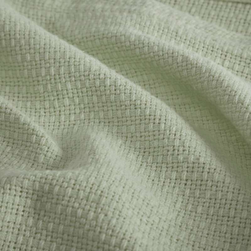 Couverture douce 100% coton Freshspun Basketweave, Très grand lit, Vert