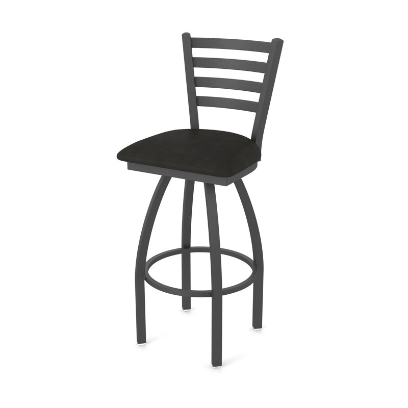 Tabouret pivotant Jackie, Vinyle - espresso Canter, Étain, Très grand (siège d'une hauteur de 36 po)