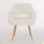 Chaise de salle à manger d'appoint rembourrée en fausse fourrure avec pieds en métal (pieds en hêtre)-659842097