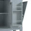 Îlot de cuisine cannelé avec armoire de rangement pour poubelle, prise de courant, support de rangement interne, îlots de cuisine roulants sur 5 roues avec 3 tiroirs, 3 supports latéraux ouverts pour poubelle de 10 gallons-1147717413