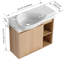 Meuble-lavabo mural 26 po avec lavabo en céramique et porte à fermeture en douceur
