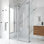 Cabine de douche coulissante sans cadre avec verre transparent 3/8 po de l 46 po x P 34 po x H 76 po Elan