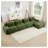 4-Seat Olive Green Corduroy Modular L-Shaped Sectional Sofa, No Assembly Required Chaise Lounge for Living Rooms & Media Rooms-334133323-334133325