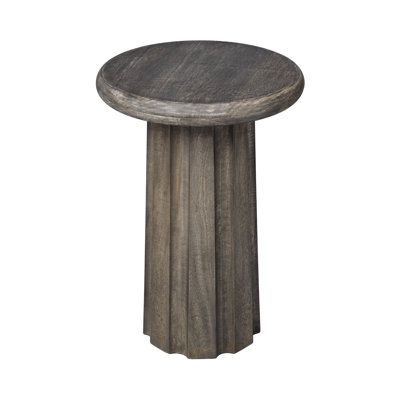 Cremini Wood Side Table, Gray Wash