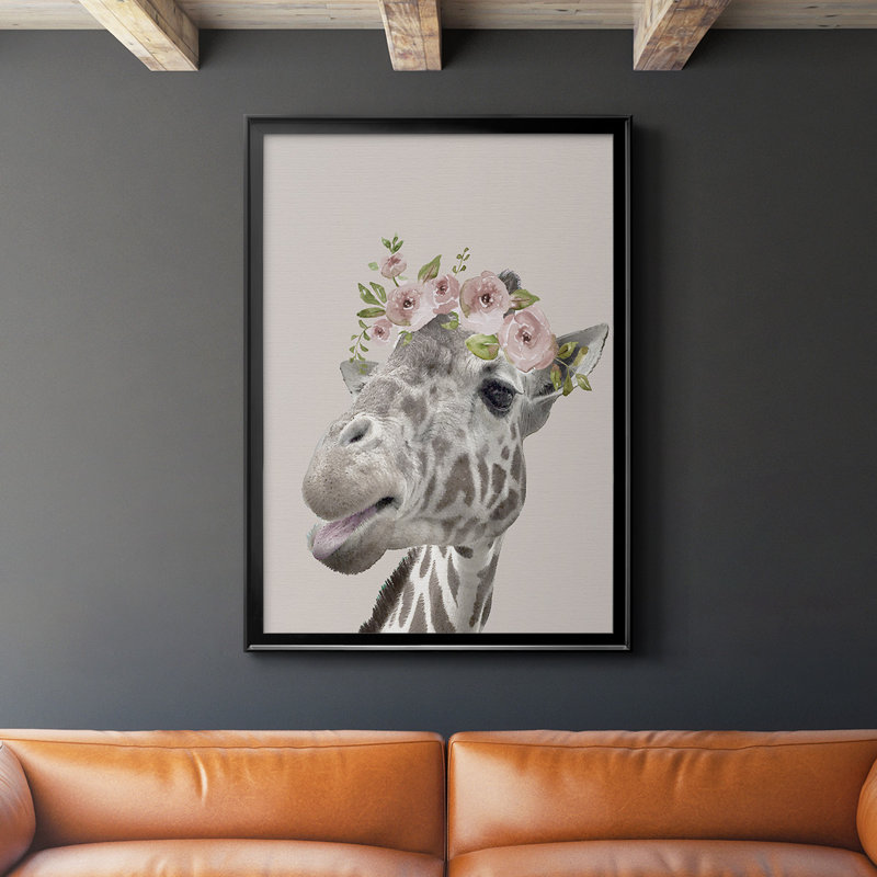 Vangogne Peek A Boo Giraffe I, Noir, H 30,5 po x l 22,5 po x P 1 po