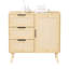 Rangement moderne en bois pour la chambre à coucher - 3 tiroirs, tablette réglable, construction, armoire d'assemblage facile à installer