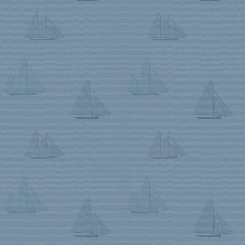 Kids Sailboats 10' L x 24" W Peel and Stick Wallpaper Tile, Popsicle, Peel & Stick