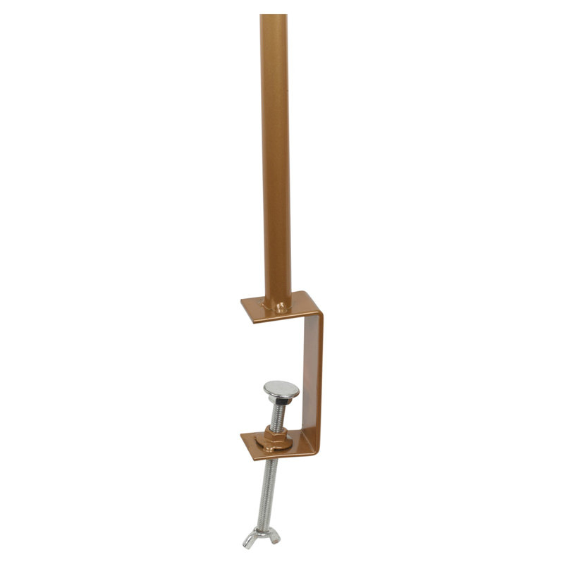 URBNLIVING Set of 2 Gold Metal Table Clamp Pole Hook Rail Stand Garden Lantern Hanger Party Rod