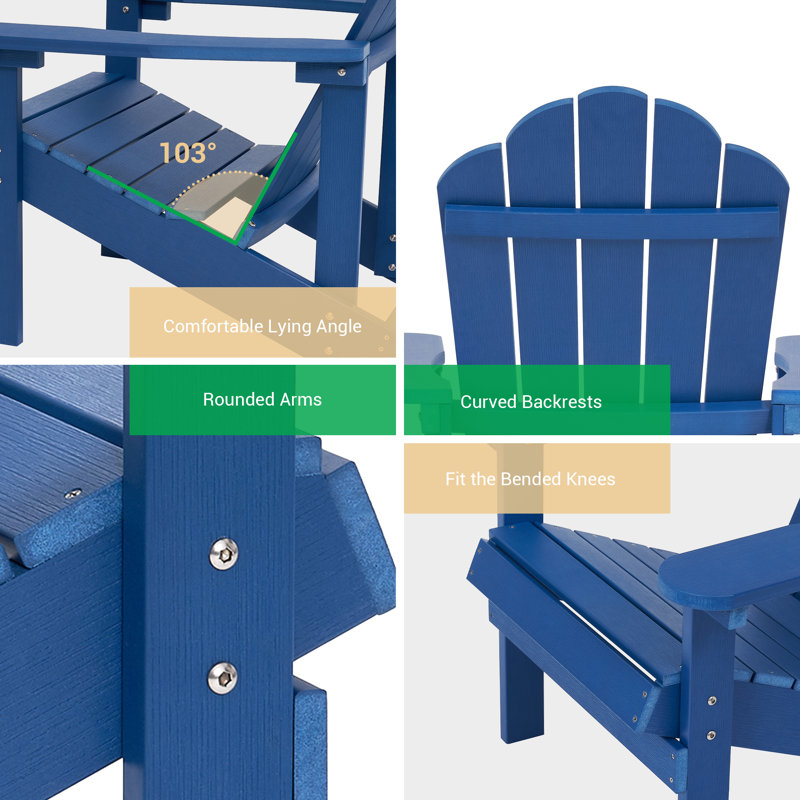 Chaise Adirondack en plastique, Bleu marine