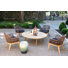 Tolar Teak Solid Wood and Wicker 4 - Person Patio Conversation Set with Cushions