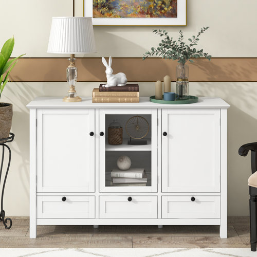 Latitude Run® Solid Wood 3 Door Accent Cabinet & Reviews | Wayfair
