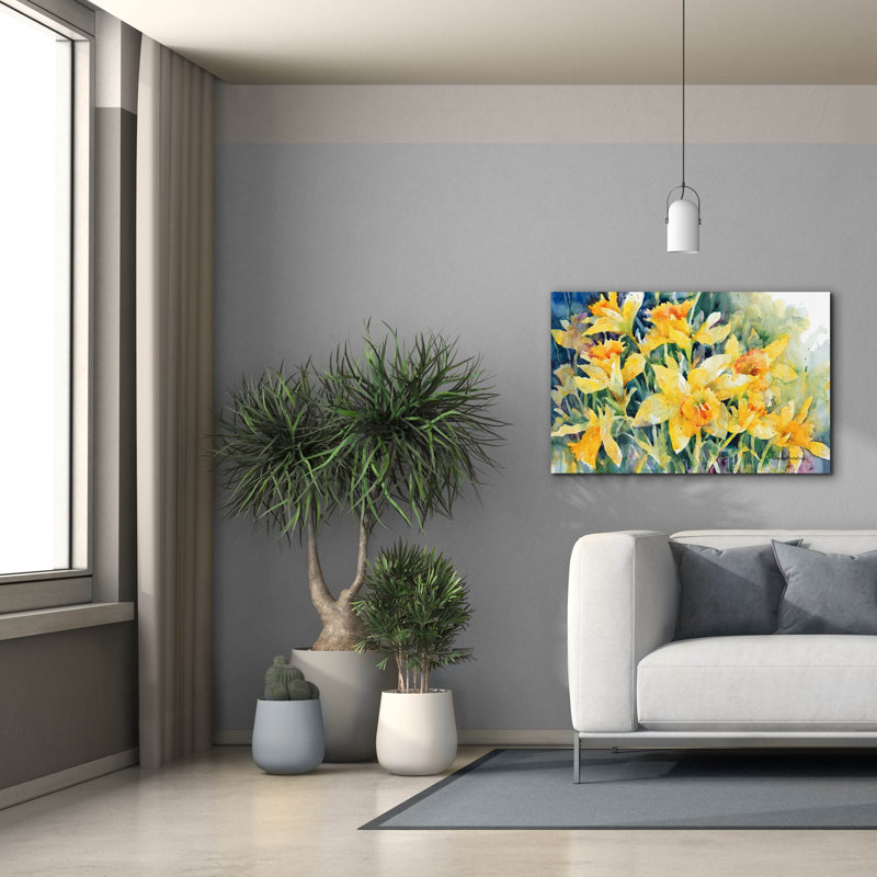 Art mural sur toile Winston Porter «Daffodil Party» par Annelein Beukenkamp, H 26 po x l 40 po x P 1,5 po