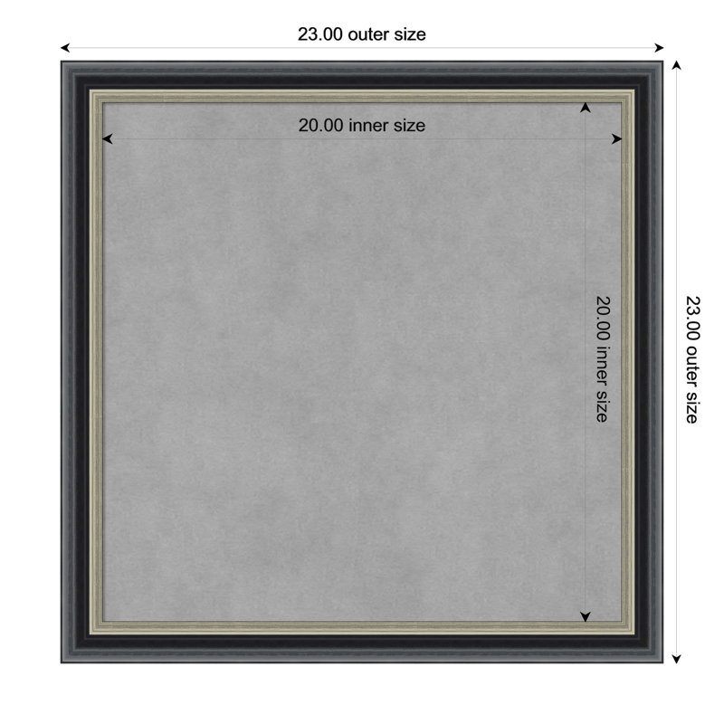 Tableau magnétique magnétique en métal, 23" H x 23" W