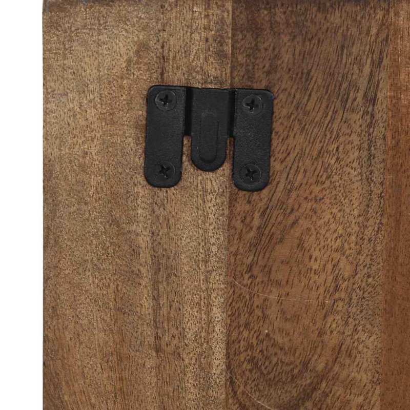 60cm W Solid Wood Bedside Table, Dark Brown