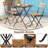 3 Pcs Patio Acacia Wood Bistro Set Bistro Table With 2 Folding Chairs Slatted Seat-632293857