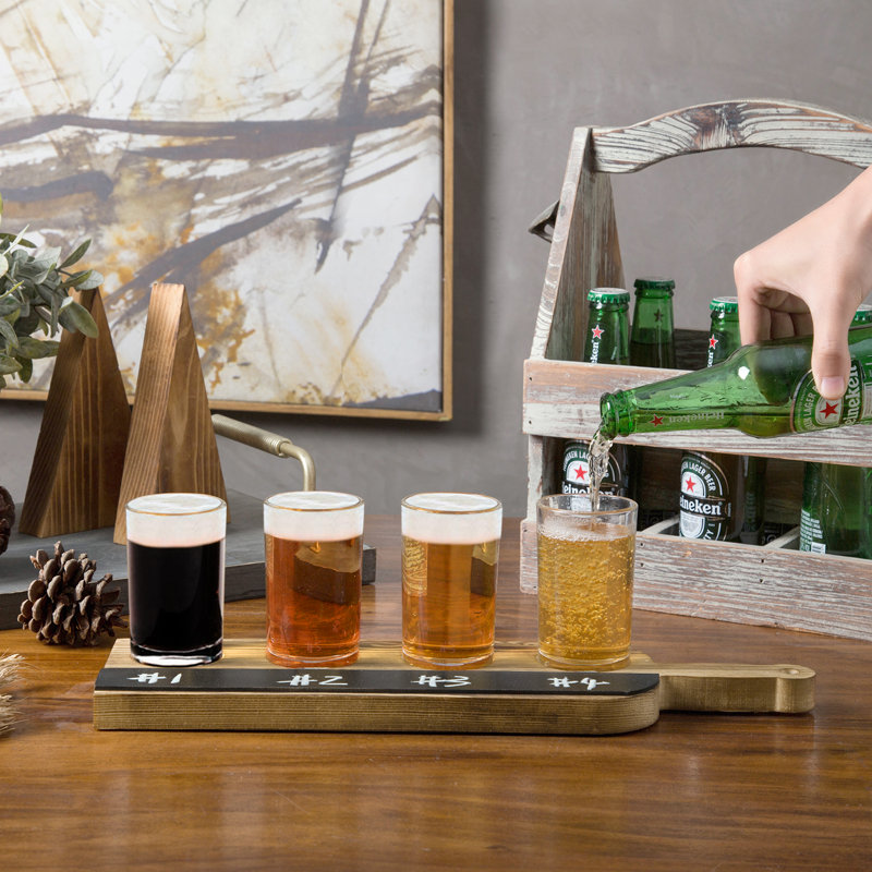 4 Piece 118ml Glass Beer Flight Set