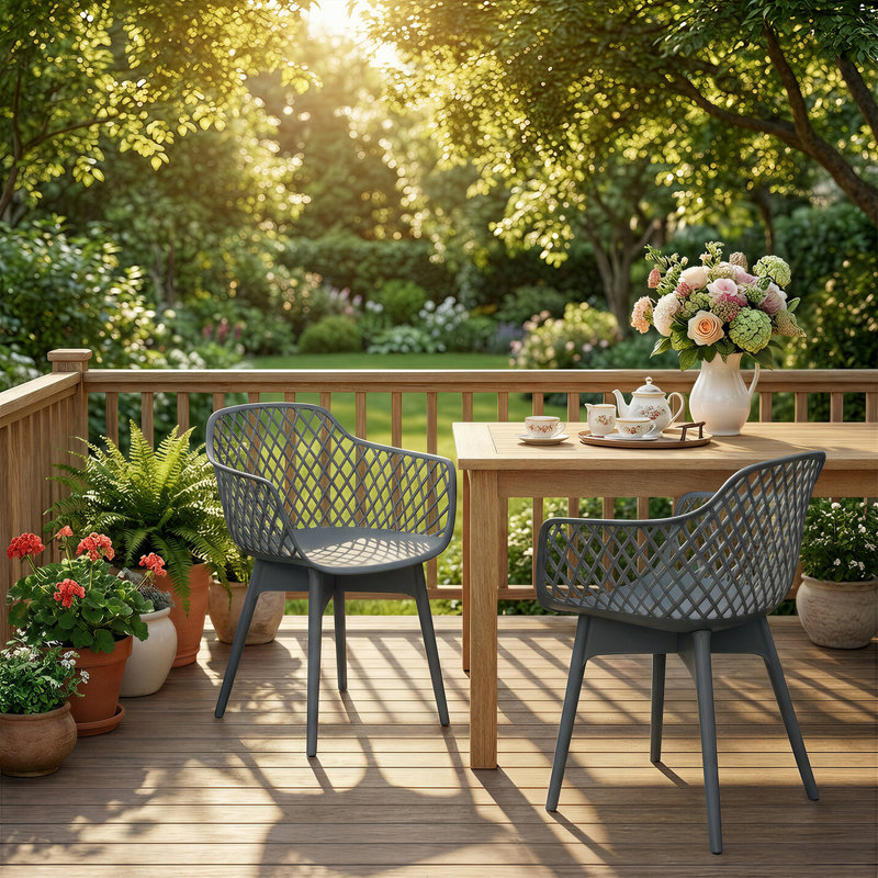 Patio Dining Armchair, Grey