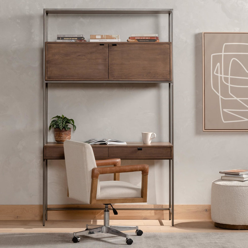 Trey Solid Wood Modular Writing Desk, Auburn Poplar