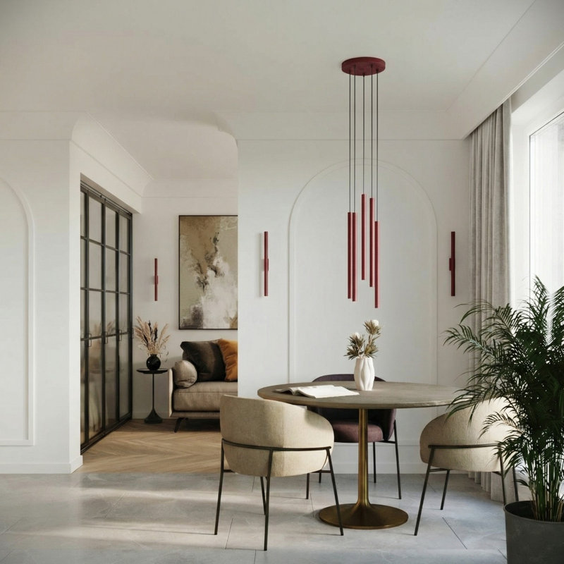 Wall lamp PASTELO 2 white, Burgundy