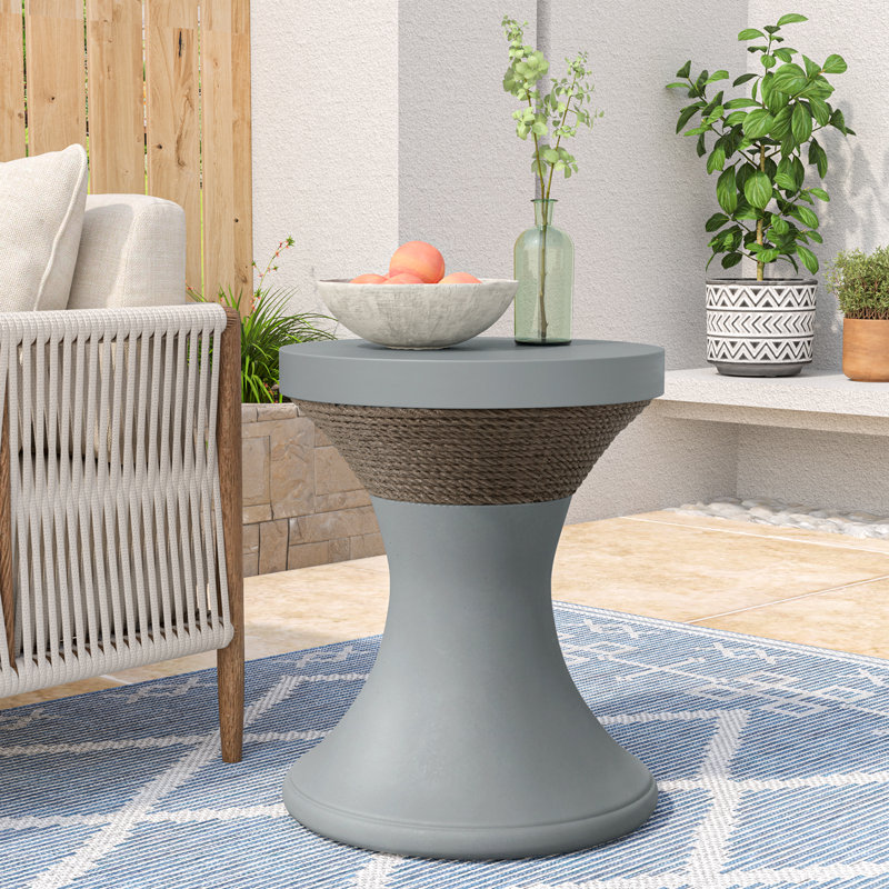 Table d'appoint en pierre Arsula, Gris foncé
