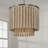 24" W x 21" H 5-Light Pendant in Dark Brass with Handcrafted Mango Wood in Nordic Grey Stain
