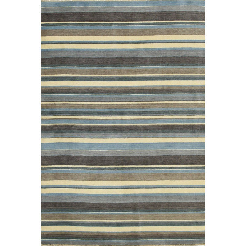 Tapis bleu fait à la main Galeana, Rectangle 10 pi x 13 pi