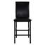 Assise à hauteur de comptoir en métal, 4 chaises en similicuir brun, pieds noirs, 4 pièces pour salle à manger, noir, ensemble de 14,5 po