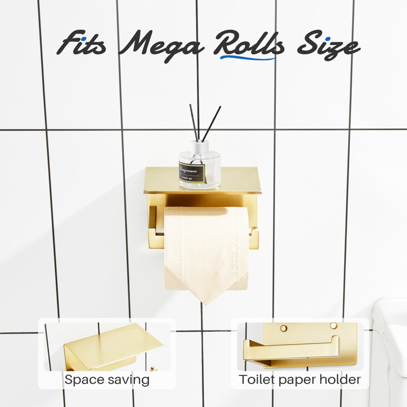 6 Piece Bathroom Hardware Set, Brushed Gold
